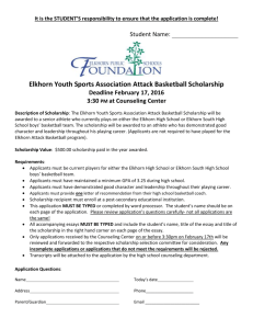 Elkhorn Youth Sports Association Attack Basketball Scholarship