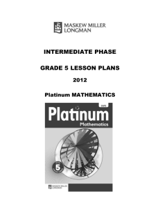 term 2: platinum lesson plans – grade 5