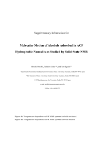 Molecular Motion of Alcohols Adsorbed in ACF Hydrophobic