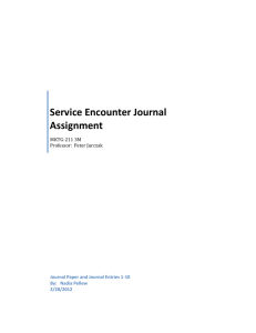 Service Encounter Journal Assignment