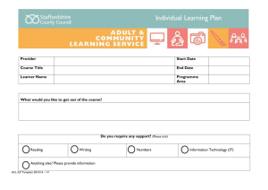 Individual Learning Plan Provider Start Date Course Title End Date