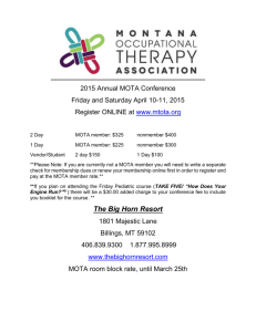 information to come. - Montana Occupational Therapy Association