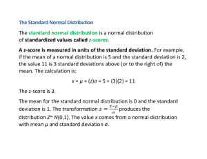 The Standard Normal Distribution and z