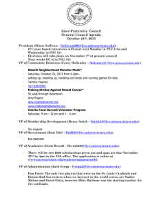 Inter-Fraternity Council General Council Agenda October 24th, 2013