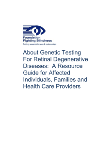 Genetic Testing Packet - Foundation Fighting Blindness