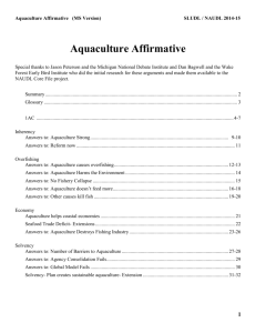 Aquaculture Affirmative - Saint Louis Urban Debate League