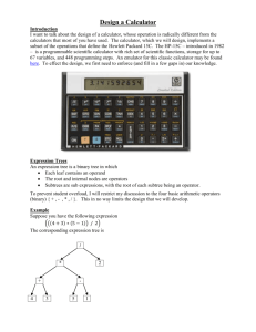 Design of a Calculator