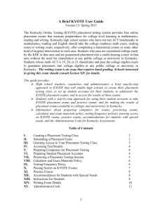 I. Creating a Placement Testing Class
