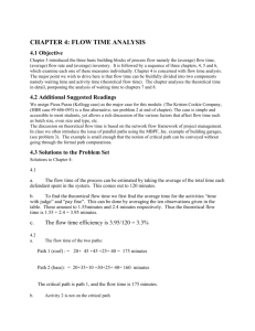 CHAPTER 4: FLOW TIME ANALYSIS - Kellogg School of Management