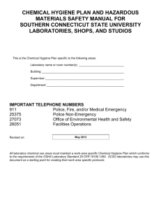 chemical hygiene plan (chp) - Southern Connecticut State University