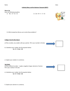 Infinitely Many Solutions and No Solutions