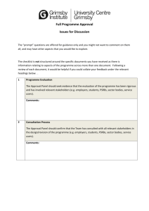 Full Programme Approval Checklist