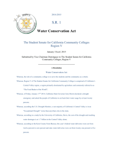 Water Conservation Act - Student Senate for California Community