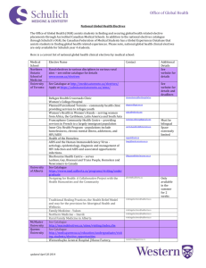 National Global Health Elective Sites