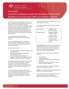 Compliance measures under the Australian Government Building