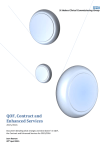 QOF, Contract and Enhanced Services