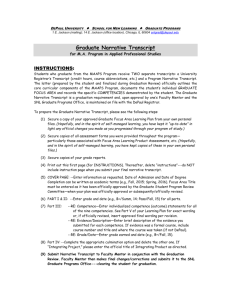 Graduate Narrative Transcript Template