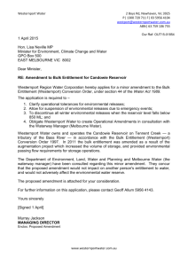 Application letter – Westernport Water (accessible version)