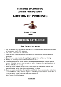 AUCTION CATALOGUE How the auction works