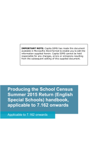 Producing the School Census Summer 2015 Return (English