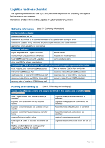 Logistics readiness checklist (, 36kb)