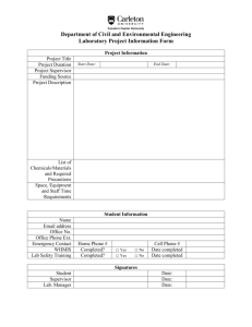 Laboratory Project Information Form