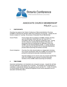 Associate member churches are requested to