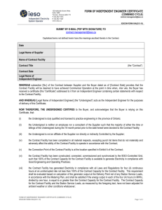 Form-016A Independent Engineer Certificate