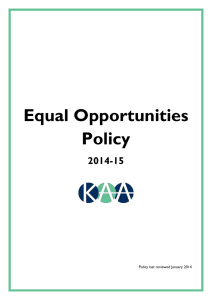 Equal Opportunities Policy - Kensington Aldridge Academy