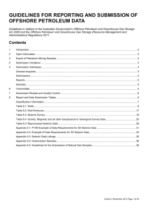 Guidelines for Reporting and Submission of Offshore Petroleum Data