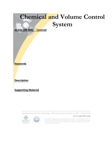 Chemical and Volume Control System
