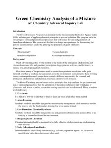 Green Chemistry Analysis of a Mixture AP Chemistry