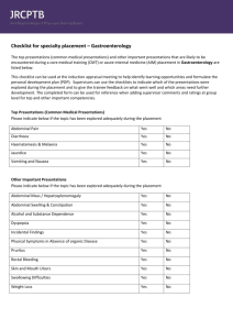 Gastroenterology specialty placement checklist (link
