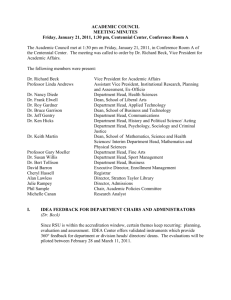 Academic Council Meeting Minutes 01/21/11 ACADEMIC COUNCIL