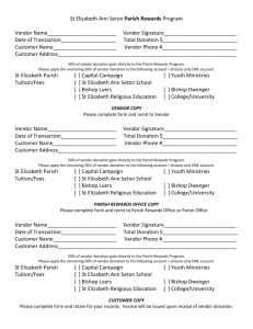 Parish Rewards Transaction Form