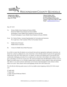 Math Placement Guidelines - Rockingham County Schools