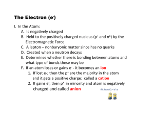 Physical Science - Electron Outline