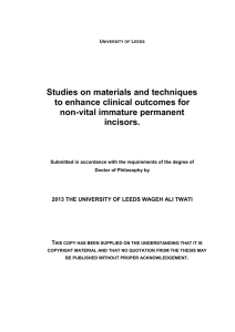 Studies on materials and techniques to enhance clinical outcomes