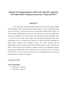 Efficient VLSI Implementation of DES and Triple DES Algorithm with