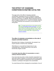 the effect of changing conditions in enzyme catalysis