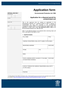 Application form for a disposal permit for contaminated soil (DOCX