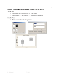 Example: Two-way ANOVA on Laundry Detergent, LRS pp.518-522