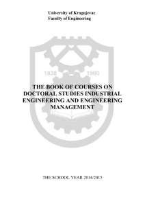 the book of courses on doctoral studies industrial engineering and