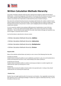 Written Calculation Methods Hierarchy