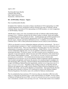 CANA opposition letter to AB 890 - American Nurses Association