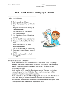 Unit 1 Earth Science: Cooking Up a Universe