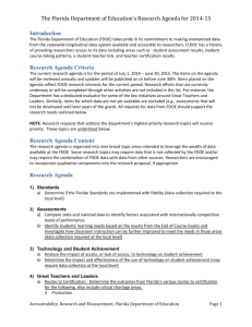 FDOE Research Agenda 2014-15