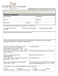 Temporary Pet Housing Request Application