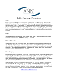 ANN Policies Concerning Gift Acceptance