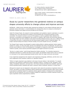 The Change Project - News Release in partnership with Laurier